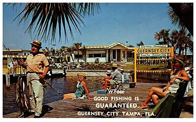 Guernsey City Tampa Florida Fishing Mobile Home Retirement Village  C.1960 • $6.99