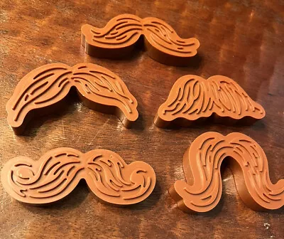 #211 Mustache Cookie Cutters-Set Of 5 Plastic Brown • $5.99