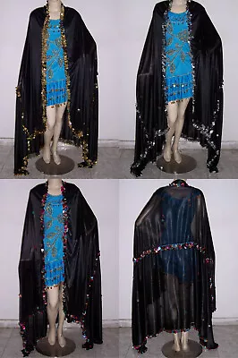 Large Folkloric Belly Dance Egyptian Iskandarani Melaya Leff Laff Veil W/crochet • $32