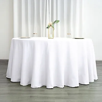 120-Inch Polyester Round Tablecloth Decoration Supplies Dinner Wedding Linens • $18.68