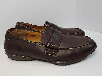 BORN Men Loafers Leather Brown 10.5 M  Strap Driving Moccasin • $24