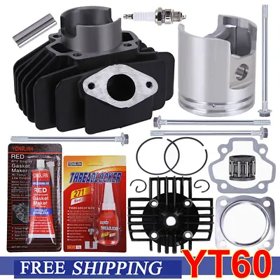 60cc Big Bore Piston Cylinder Head Kit For Yamaha PW50 QT50 YF60S YT60 US • $57.90