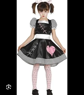 Girls Killer Rag Doll Fancy Dress Costume Halloween Costume Size 5-6 Years • £10.99