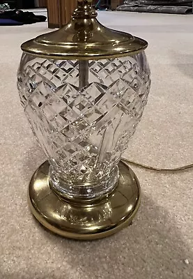 Waterford Crystal And Brass Table Lamp No Lampshade 12 Inches Bottom To Socket • $150