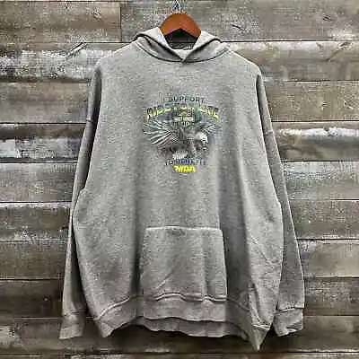 Vintage 1990s Harley Davidson Grey Pullover Hoodie Mens 2XL • $45