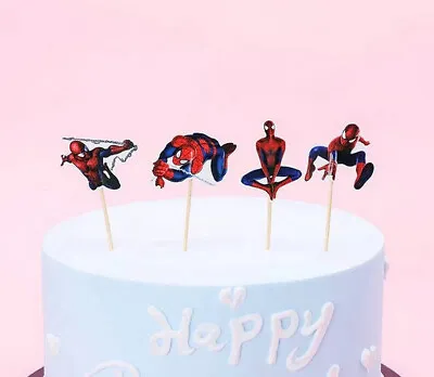 $2.69 • Buy AMAZING SPIDERMAN Hero Birthday Party CAKE Or CUPCAKE TOPPERS 12 Cardstock Picks