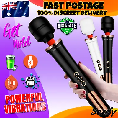$36.95 • Buy Large Rechargeable Dildo Wand Vibrator Clit Stimulator Cordless Female Sex Toy