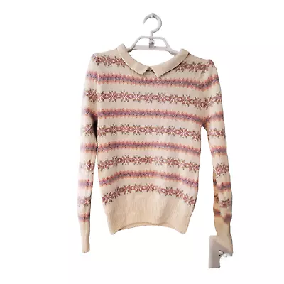 Exclusive Imports Sweater Womens M Vintage Silk Angora Blend Collar Fair Isle • $29.97