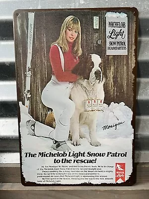 Michelob Light Snow Partol To The Rescue Tin Sign 8 X12  St Bernard • $10.97