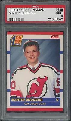 1990-91 Score Canadian #439 Martin Brodeur RC Rookie PSA 9 MINT DEVILS HOF ROY • $20