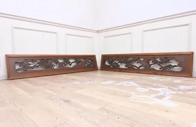 £999.23 • Buy Japanese Transom Window Wooden Carving Ranma Set Openwork Screen Handmade F/S　
