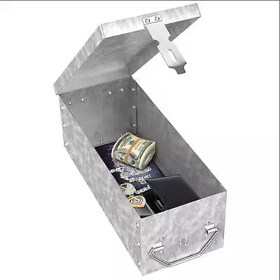 12  Metal Storage Lock Box Safe W/Handle For Cash Jewelry Heirlooms Passports • $19.99