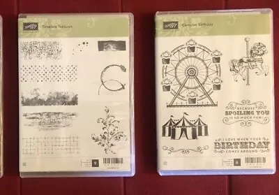 Stampin Up Cling Stamp Sets CAROUSEL BIRTHDAY Or TIMELESS TEXTURES • $19.99