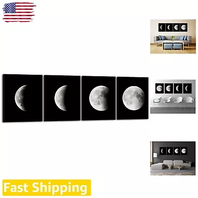 Large Moon Canvas Prints Wall Art - Black And White Abstract Gallery Wrapped Set • $139.99