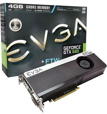 EVGA GeForce GTX 680 FTW 4096MB GDDR5 DVI DVI-D HDMI DisplayPort 4-way SLI  • $250