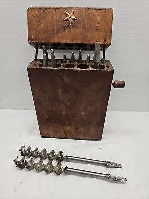 VINTAGE Mostly Russell JENNINGS 13 Pc. Auger Bit Set With Locking Wooden Case  • $44.90