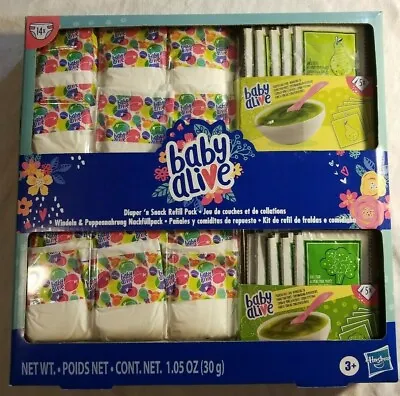 Baby Alive Diaper 'n Snack Refill Pack 14x Diapers & 10x Food Packs NIB NEW  • $51.10