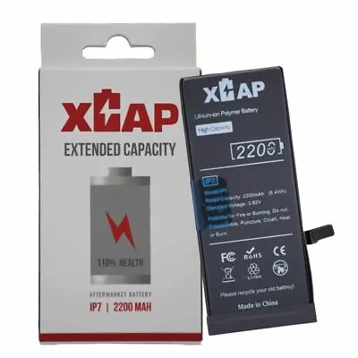 XCAP Extended Capacity Battery For Apple IPhone 7 2200mAh Replacement +10% Part • £14.05