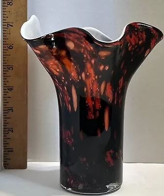 Murano Vase Handkerchief. Red And Black  (B-00) • $60