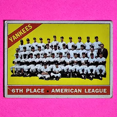 1966 O Pee Chee OPC #92 NY Yankees Team Photo W Mickey Mantle Maris - VG Crease • $39.99