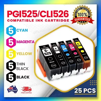 25x Non-OEM Ink PGI525BK CLI526 For Canon PIXMA MG5150 MG5250 MG5350 MX715 MX885 • $39.90