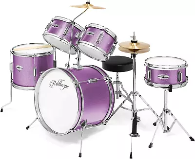 5-Piece Complete Junior Drum Set With Genuine Brass Cymbals - Advanced Beginner  • $286.99