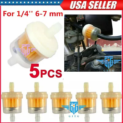 5pcs Motor Inline Gas Oil Fuel Filter Small Engine For 1/4'' Line 6-7mm Hose US • $3.79