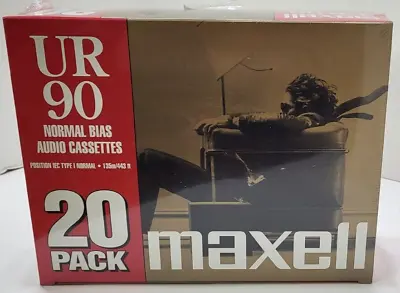 Brand New Sealed Box Maxell UR90 Audio Cassette Normal Bias 20 Pack 90 Minutes • $34.99