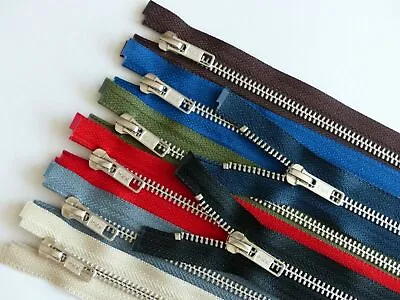YKK Metal Silver Teeth Open Ended Zip - Choice Of Colour And Length. • £4.18