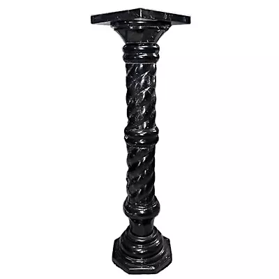 Column Classic IN Marble Black Marquinia With Shank Twist Italian Column H100cm • £806.22