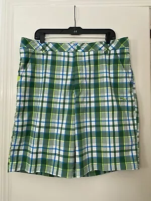 Puma Mens Golf  Shorts  Size 36 Multicolored Plaid Chino Performance Wicking • $14