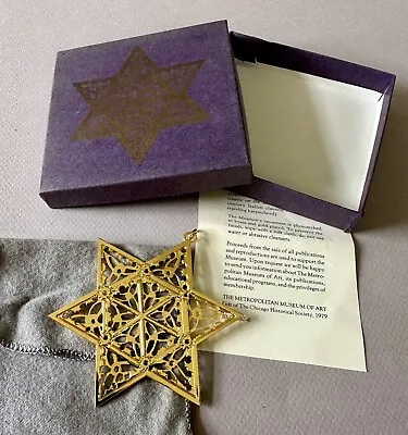 METROPOLITAN MUSEUM OF ART MMA Gold Star Ornament 1998 FREE SHIP • $49.95