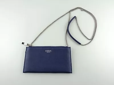 NEW SORIAL Blue Mini Handbag - Crossbody Wristlet Clutch Cheetah Print Lining • $28.97