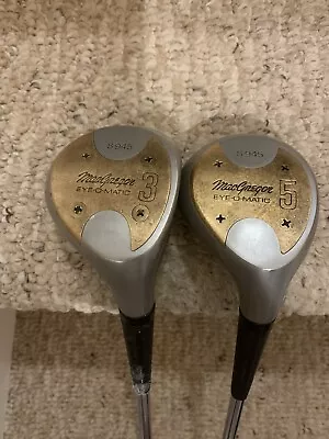 MacGregor EYE-O-MATIC S945 Stainless Steel Head 3 And 5 Wood Combo- RARE!! • $69.99