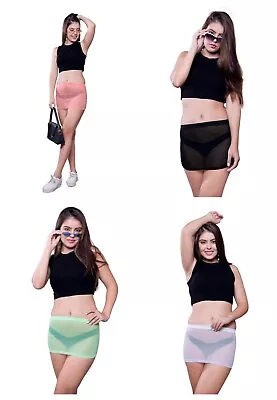 Women's Galaxy Mini Skirt Girl's High Waist Sheer See Through Micro Short Skirt  • £12.92