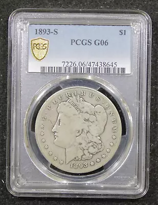 1893-S PCGS G6 $1 One Dollar Silver - **SUPER RARE MORGAN!!** - **KEY DATE!!! • $3800.99