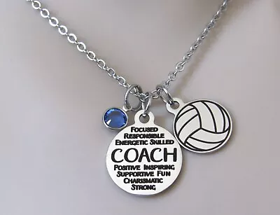 Volleyball Coach Necklace Gift For Volleyball Coach Coach Necklace Volleyball • $24