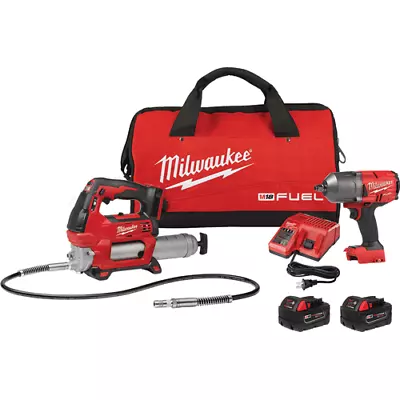 Milwaukee M18 FUEL 1/2  High Torque Impact Wrench Kit W/Grease Gun #2767-22GR • $759.99