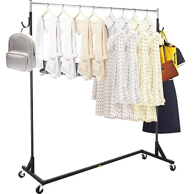 $45.59 • Buy VEVOR Commercial Garment Rack Rolling Collapsible Clothing Shelf Z-Base W/ Wheel