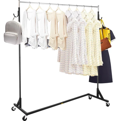$45.59 • Buy VEVOR Commercial Garment Rack Rolling Collapsible Clothing Shelf Z-Base W/ Wheel