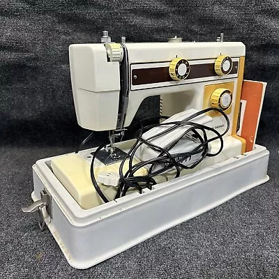 New Home Vintage Sewing Machine Model 660 + Foot Pump Adapter Cord & Travel Case • $55.90