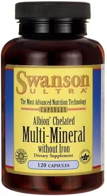 Swanson  Albion Chelated Multi-Mineral Without Iron - 120 Caps     FREE P&P • £19.49