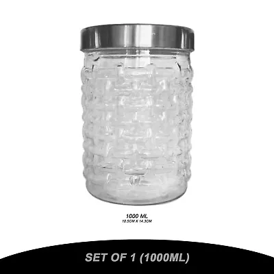 £6.74 • Buy Plastic Storage Jars Silver Lid Screw Top Clear Food Containers Pots Canisters