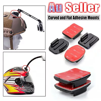 8Pcs Flat Curved Adhesive Mount Helmet Accessories For Gopro Hero 1/2/3 /3+ Kit • $11.56