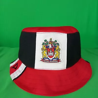 £24.95 • Buy WIGAN WARRIORS Rugby League Bucket Hat From Upcycled Official Polo Leisure Shirt