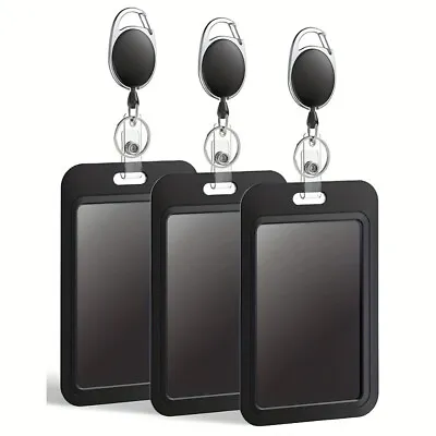 6X Retractable Id Badge Lanyard Opal Card Holder Business Security Pass Key Ring • $11.01