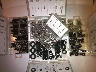 834pc Kit Of Hex Cap & Stainless Steel Screws U-clips Grommets & 4  Parts Tray • $71.88