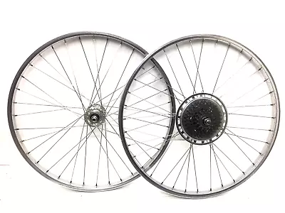 26  Bicycle Wheel Set Araya 7X Rims Deore XT Hubs Mountain BMX Bike Vintage • $159