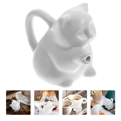  White Ceramics Milk Jug Glass Coffee Mugs With Lids Pitcher • £10.89
