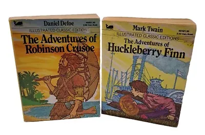 Moby Books Illustr Classic Ed Lot Of 2 Children Pocket Paperbacks Huckleberry  • $8.99